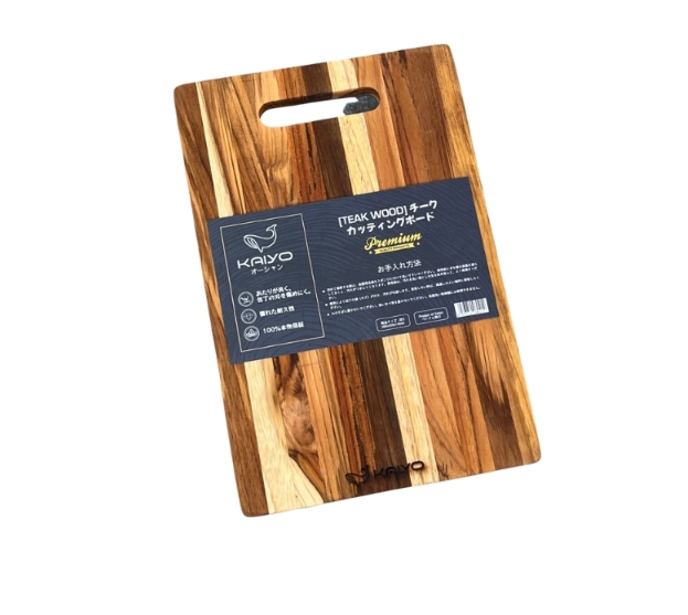 Thớt thái gỗ teak vân ngang hình chữ nhật size S VNCN01