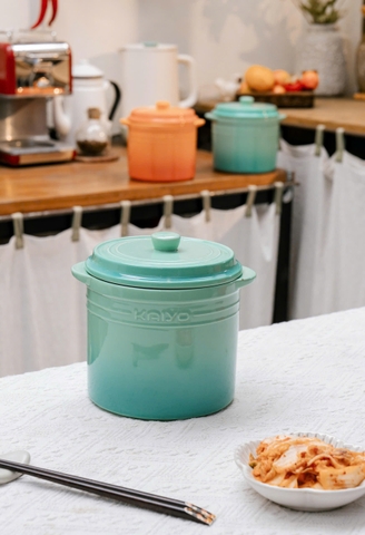 Hũ gốm sứ Kaiyo Rainbow KCC-5127 2l màu xanh